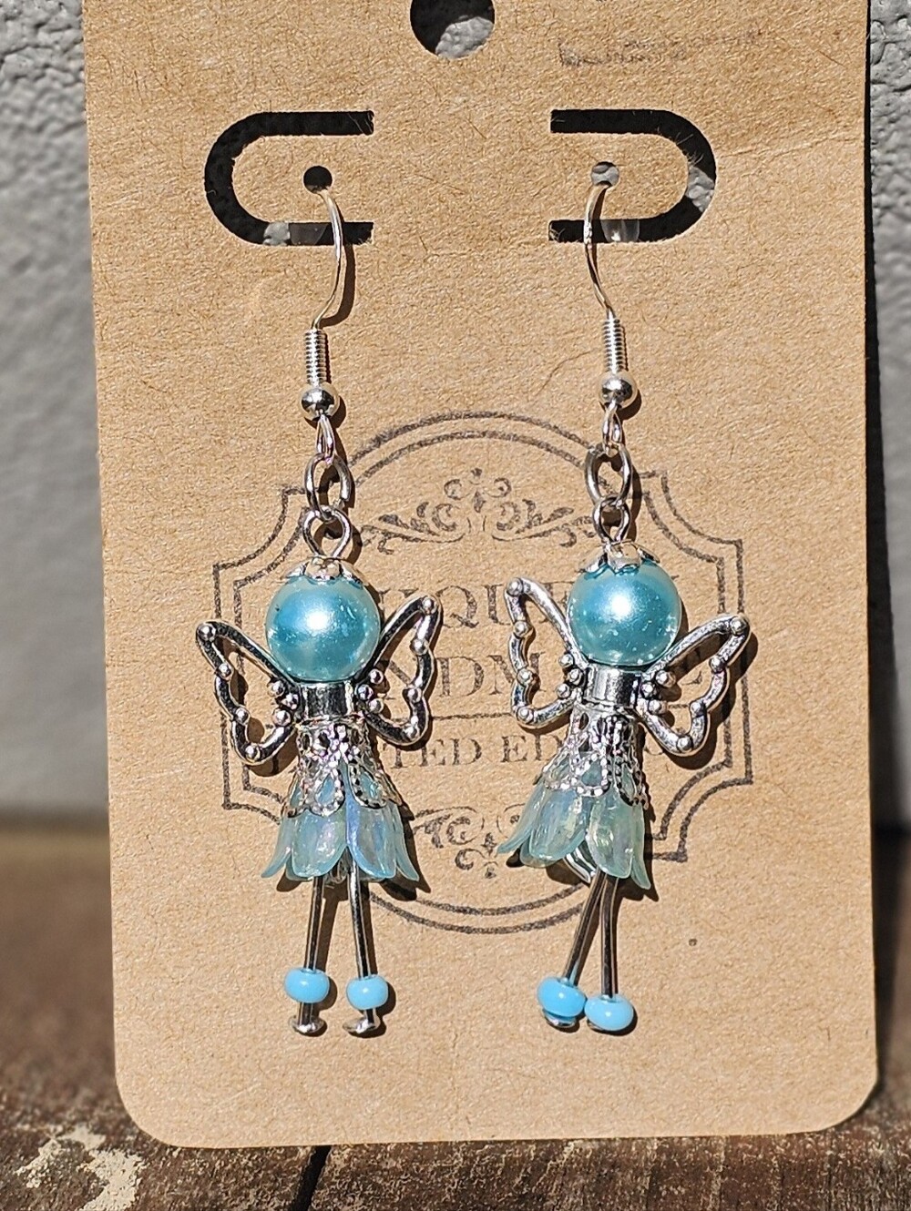 😇🪷🧚‍♀️ Handmade Blue Fairy Angel Dangle Earrings